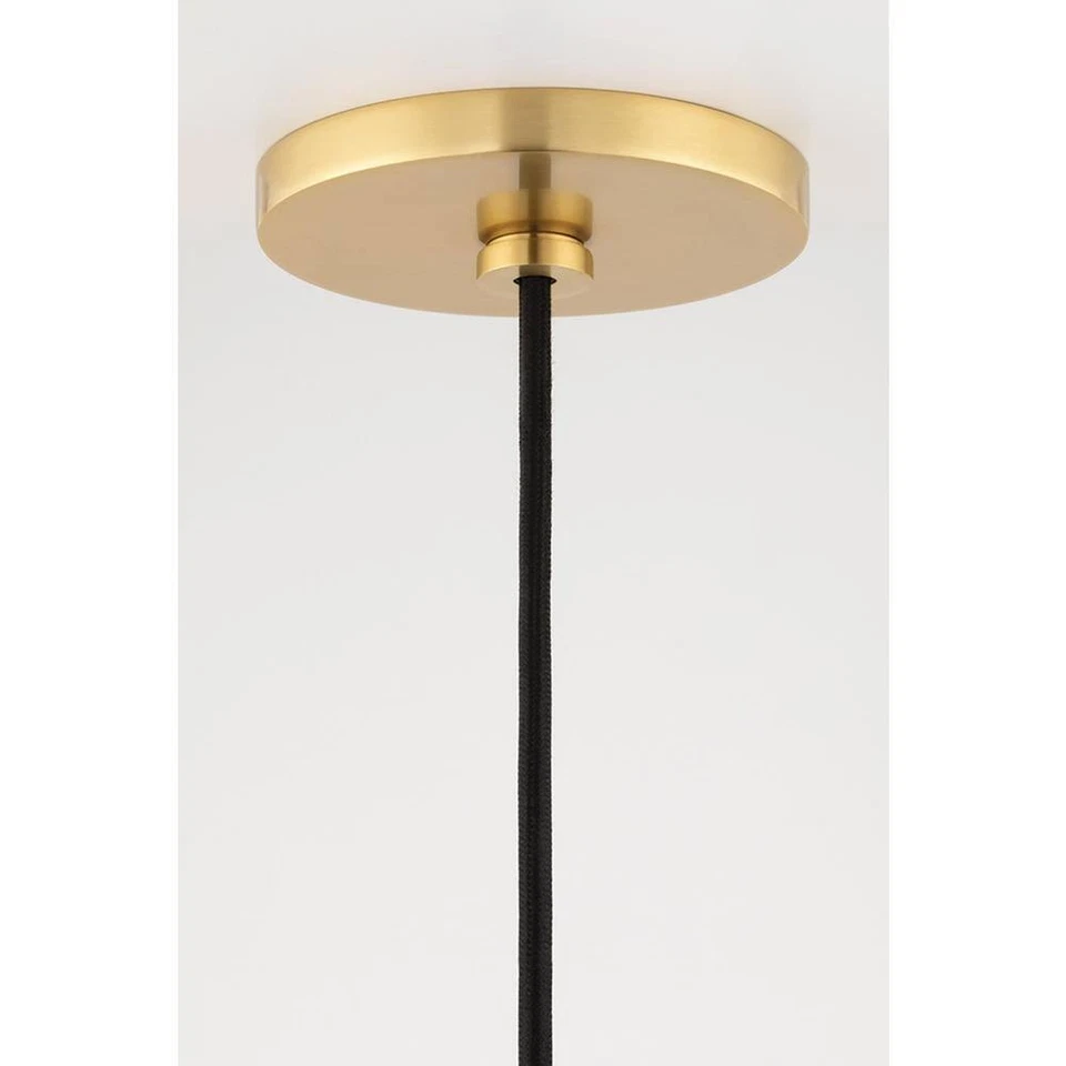 MITZI HUDSON VALLEY LIGHTING Kiki 14 in. W Aged Brass Pendant w/ Cream Shade - Image 4 of 4