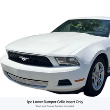 For Ford Mustang 10-12 APG 1-Pc Black 8x6 mm Horizontal Billet Bumper Grille