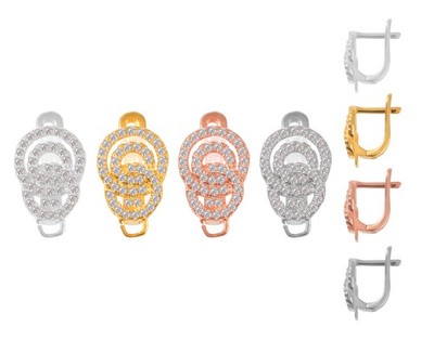 Chiusura a leva per orecchini in argento sterling con cauzione a