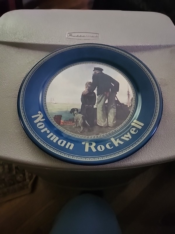 Norman Rockwell  LOOKING OUT TO SEA Metal / Tin Wall Collector Plate Destiny Art