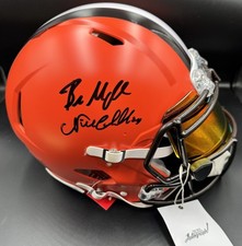 BAKER MAYFIELD NICK CHUBB Dual Signed Full-Size Authentic Helmet - Beckett COA