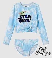 Baby Yoda Swimsuit Swim Rash Guard Set Tankini Mandalorian Star War Girls 5 6 7