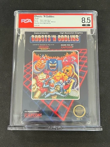 Nintendo Nes Ghosts 'N Goblins Game Cib PSA/Wata Graded 8.5