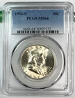 1953-S Franklin Half Dollar Bright White PCGS MS64