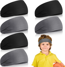 6PCS Kids Sweatbands for Sports Soccer Football Baseball Breathable Wicking Head
