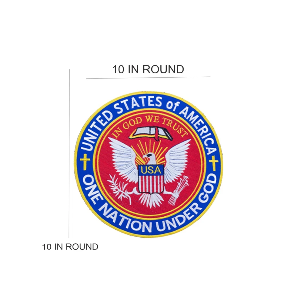 0 INCH USA Patch - "One Nation Under God" Emblem - Iron-On / Sew-On - Image 2 of 4