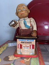Tin Litho Charlie Weaver Bartender Japan 1962 Battery Powered Toy Non Working