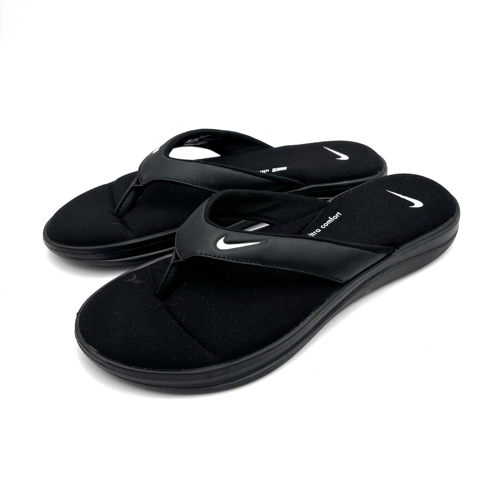 Nike Ultra Comfort 3 Sandals Women's 9 Black Thong Slip On Comfort Flip Flops