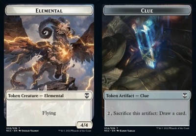 [4x] Elemental // Clue - Token TNCC LP MTG