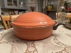 Fiesta Buffet Casserole 4 Qt 12"  Dutch Oven Persimmon Enamel Cookware  VTG READ — photo 2