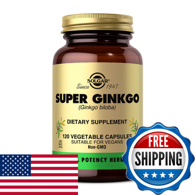 Solgar Super Ginkgo, 120 Vegetable Capsules - Full Potency (FP) - Antioxidant &