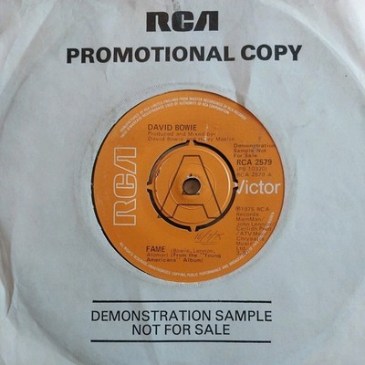 David Bowie  Fame / Right  RCA 2579  7  Vinyl Record - 1975  (Demo Copy)