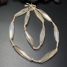 10 Natural White Old Agate Hexagonal Beads 39 9mm B