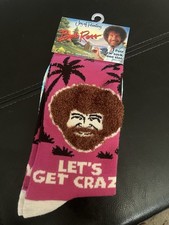 Bob Ross Socks -The Joy of Painting 1 Pair Let's Get Crazy