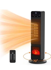 OLIXIS 1500W Portable Electric Tower Heater Adjustable Thermostat Timer Remote