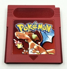 Custom Hand‑Painted Pokémon Red Game Boy Cartridge | Art Shell + Vinyl Label