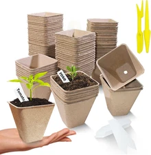 60 Pcs 100% Eco-Friendly Biodegradable Seed Starter Organic Planting Peat Pots