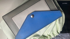 CELINE Colorblock Gray/Blue Shoulder Bag Silv...