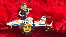 Hard Rock Cafe Pin Mile High Evening Event Blonde Girl airplane Jet Hat Lapel