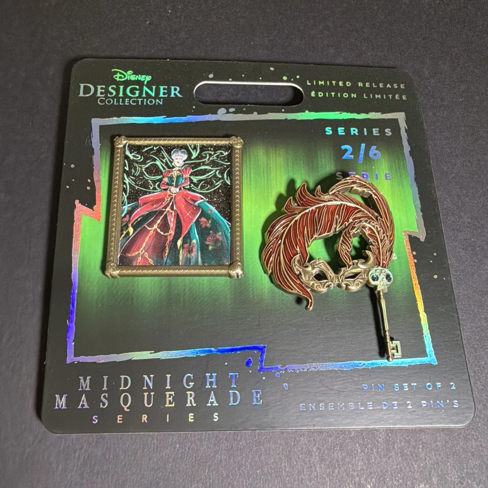 NEW Disney Designer Collection Midnight Masquerade Villain Lady Tremaine 2 Pins