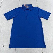 French Toast Polo Shirt Boys 10-12 Blue Performance Moisture Wicking Uniform