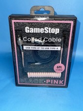 GameStop 6FT Coiled USB-C to USB-A Cable Black Pink Mechanical Keyboard