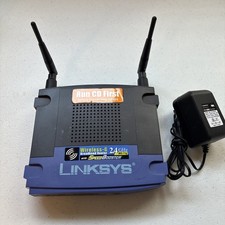 Linksys WRT54GS V2.1 Wireless Router 54 Mbps 4-Port SpeedBooster Black Blue