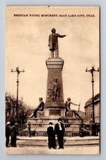 Salt Lake City UT-Utah, Brigham Young Monument, Vintage Postcard