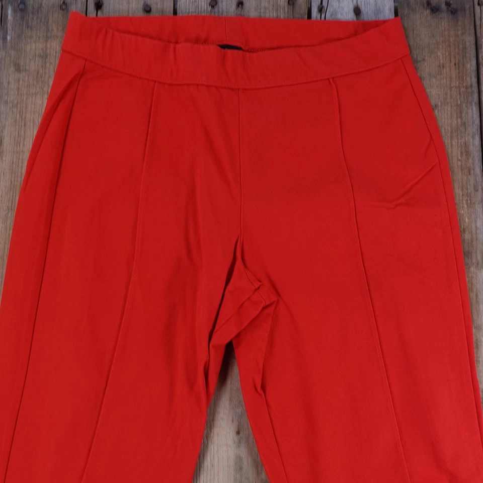 HUE Women's Red M Pull On Skinny Pants Stretch Seam Detail - Image 3 of 4