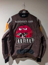 Vintage M&MS Candy Chase Authentic Nascar Racing Kyle Busch Mens Medium Jacket