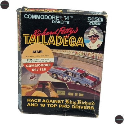 Richard Pettys Talladega Commodore 64 C64 Disk Spiel Big Box Cosmi 1984 CIB