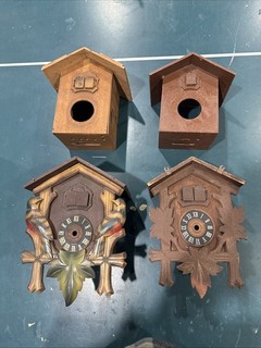 Four Empty Cuckoo Clock Boxes