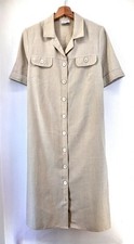 Victoria Layne Women Dress Linen-style Beige Dress Formal Size 14 R1200