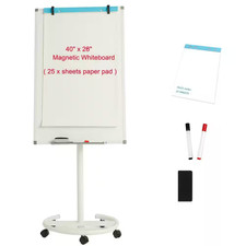 1-Pack Magnetic Mobile Dry Erase Board Stand Adjustable Easel Whiteboard with 25