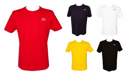 KAPPA Herren T-Shirt Kurzarm Rundhals Slim Fit mit gesticktem Logo reine Baumwolle