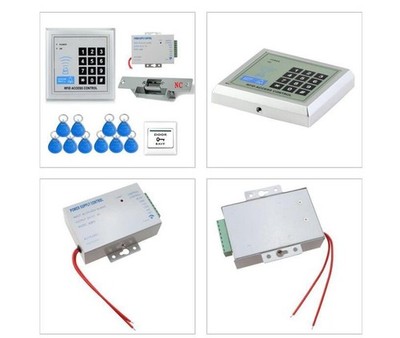 Door Access Control Kit With Electric Strike LocK RFID ID Keyfobs Power Supply