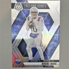 2025 Panini Mosaic Silver Prizm Intl. Games Drake Maye #258 New England Patriots