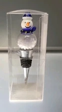 New Snowman Snow Ball Belly  Wine Bottle Stopper Glass Winter