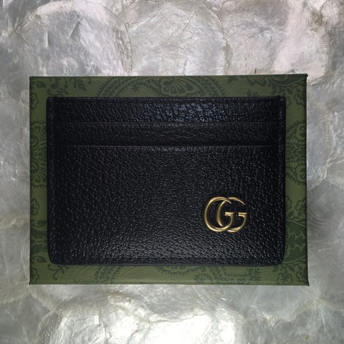 GUCCI MARMONT BLACK GG LEATHER WALLET CARD CASE HOLDER