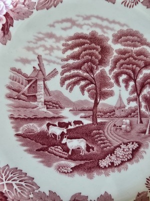 Pair of Vintage Enoch Wood English Scenery Woods Ware 9