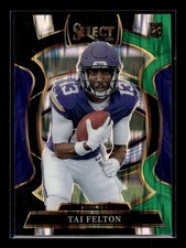 2025 Panini Select - Concourse Tai Felton #64 Black & Green Shock Prizm (RC)