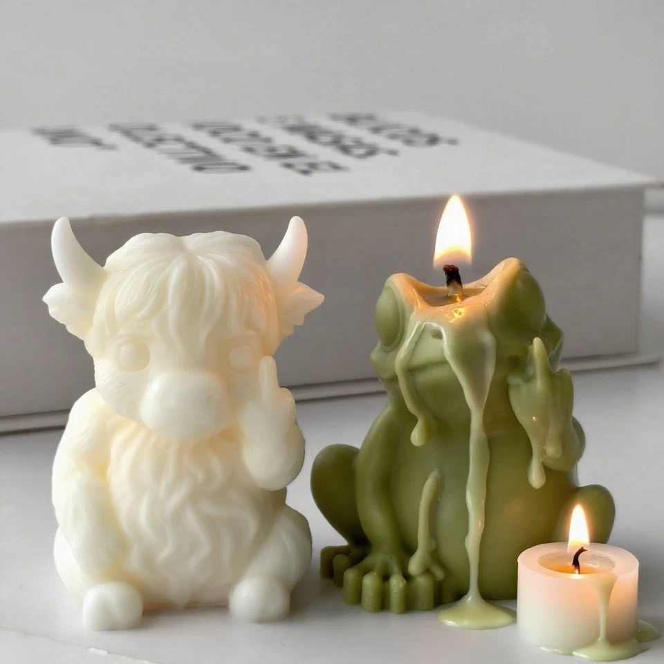 Moldes para velas de animales 3D pilar molde de jabón de silicona hágalo usted mismo moldes de cera artesanales hechos a mano Foto 3 de 4