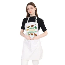 Lunch Lady Apron With Pocket School Cafeteria Worker Gift Funny Apron