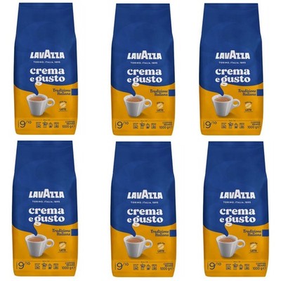 6x 1000g Lavazza Crema e Gusto Tradizione Italiana Stärke 9/10 Kaffeebohne cafe