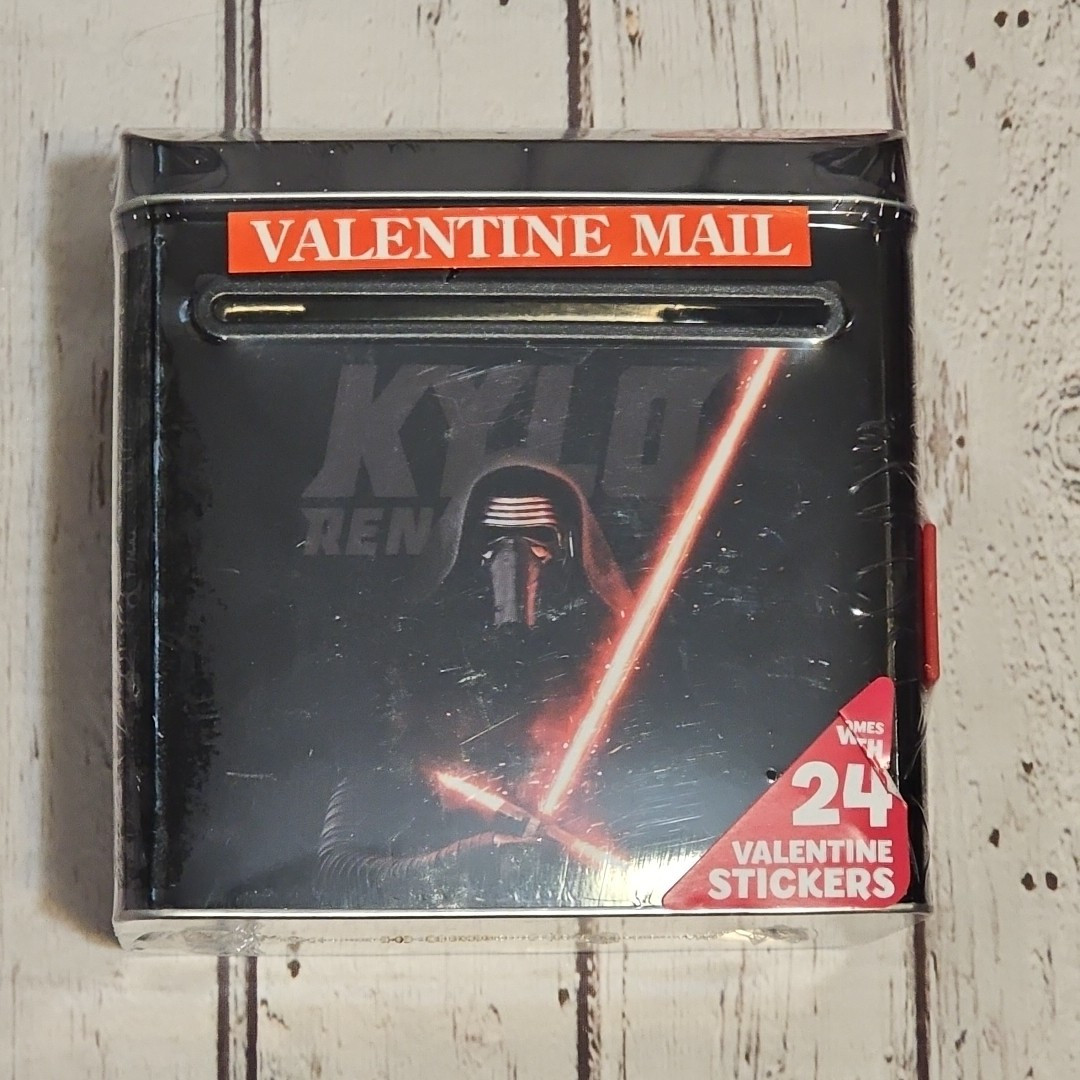 Star Wars Valentines Card Metal Tin Mailbox Kylo Ren w/ 24 Sti...