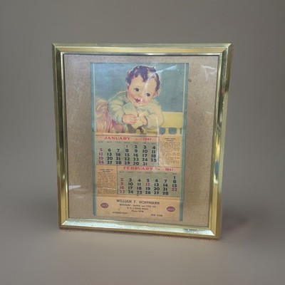 1941 AMOCO Framed Calendar PETROLIANA Mother s Darling SCHENECTADY NY 17.5x15.5 