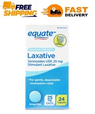 Equate Maximum Strength Laxative Tablets for Constipation Relief, 24ct