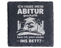 Schiefer Untersetzer Faultier Abitur Geschafft Ins Bett - Geschenk