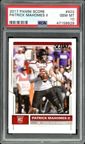 2017 Panini Score Patrick Mahomes II #403 Rookie Texas Tech RC PSA 10 GEM