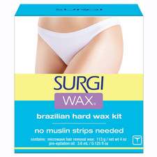 Brazilian Hard Wax Kit 4Oz, Waxing Kit for Hair Removal with Pre-Epilation Oil 